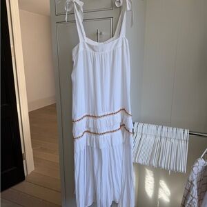 Ramy Brook White Dress with Gold Details